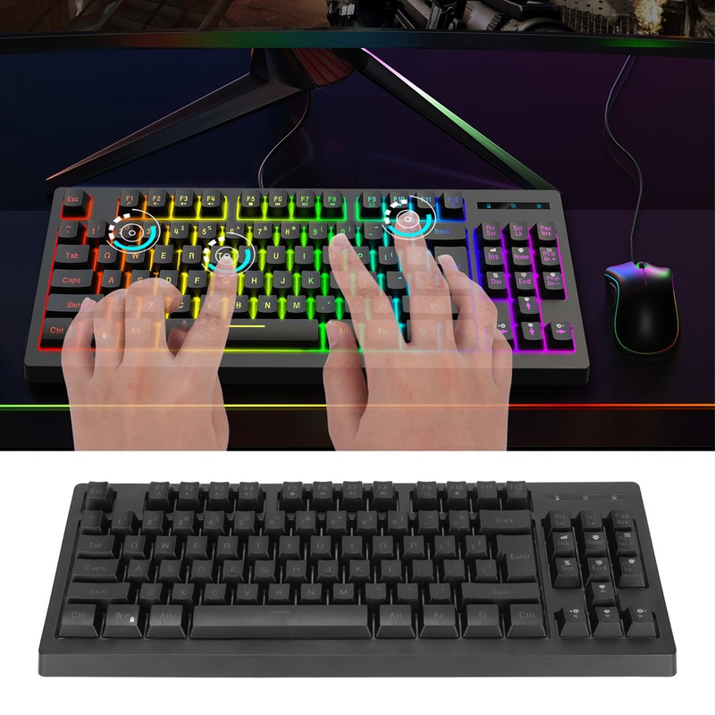 87 Keys Wireless Keyboard 2.4G 1800MAh Battery Power Saving Mode