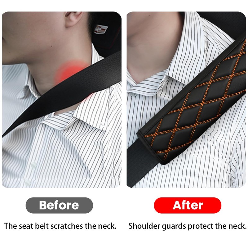 Bittwee Car Seat Belt Pads, 2PCS Leather Seatbelt Covers Protect