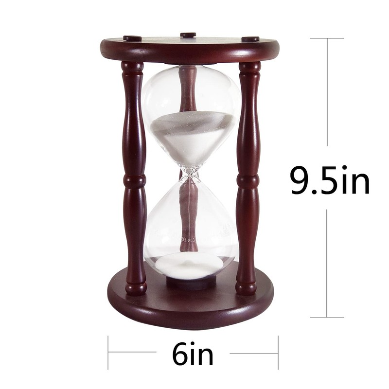 Large Hourglass Timer 60 Minute, Decorative Wooden Sand Timer Home
