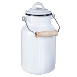 Krüger 77131 Milchkanne, Emaille, weiß, 13 x 13 x 25,5 cm