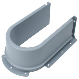 Under Sink Basin U Shaped Pipe Covers, Cutout Plastic Cover for Bathroom Kitchen, PVC Recessed Baffle Cover for Drain Bath, Bottom Drainage Grommet, Cabinet Drawer Pull Out (Grey)