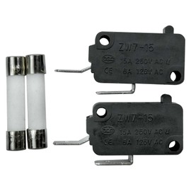 SZM-V16-FC-63 Microwave Oven Door Switch Normally Open & Slow-Blow Ceramic fuses Replace W10269460 AP4429920 1550018 AH2361113 EA2361113 FC63 2-Pack