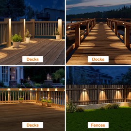 NIORSUN Solar Deck Lights Outdoor 12 Pack, IP65 Waterproof Large Size LED Stair Lights with Lenses, Auto ON Off Warm White Step Lights for Outside, Deck, Patio, Fence, Yard, Pathway and Railing Decor