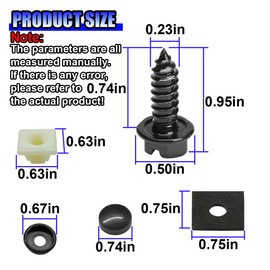 GAOLAOSY Rustproof Car License Plate Screw Kit, Stainless Steel Self Anti-Theft Anti-Rattle Tapping Mounting Bolts, Auto Fasteners for Securing License Plate Frames and Covers on Car Truck SUV (20PCS)