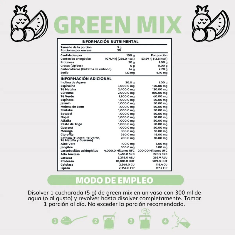 Super Greens, Jugo Verde, Matcha, Espirulina, Té Verde, Espinaca, Clorofila,
