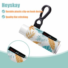 HEYSKAY HEYSKAY Lip Balm Holder Sleeves Keychain Chapstick Elastic Sleeves(Black/Color strip/Geometrical pattern)