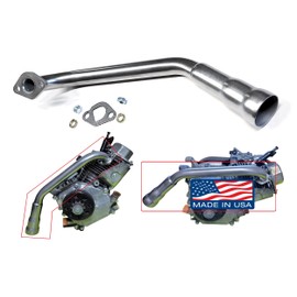 ARSPORT Motorized bicycle Header Opposite direction Exhaust for Predator 212cc, GX160, GX200, 212cc Tillotson Hemi