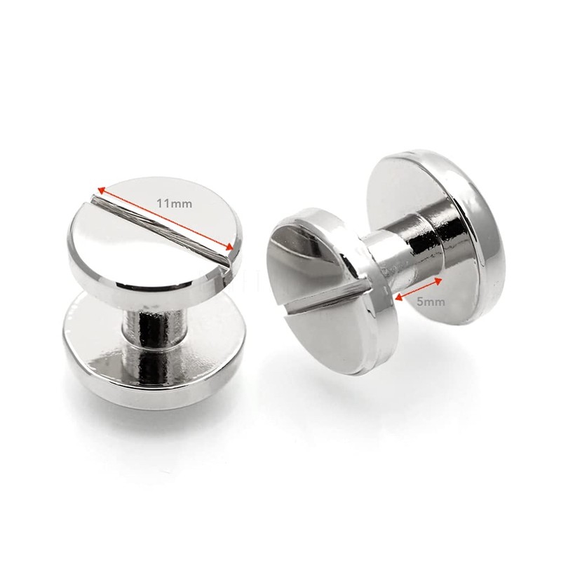 CRAFTMEMORE 11mm Chicago Screw Rivets Flat Cap Screw Posts Stud