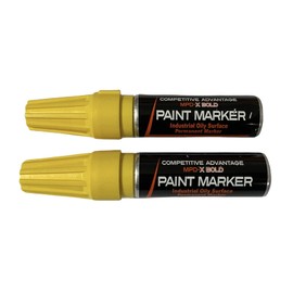 Competitive Advantage Enamel Paint Marker | MPD-X | Durable Markings for Extreme Conditions | (14) Colors | (4) Styles | (4) Sizes (Yellow X2, Bold)