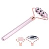 3 in 1 Rose Quartz Face Roller Massager Germanium Facial