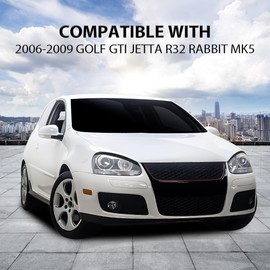 G-PLUS Headlight Eyelids Cover Compatible with 2006-2009 VW Golf GTI Replacement for Jetta R32 Rabbit MK5 Black