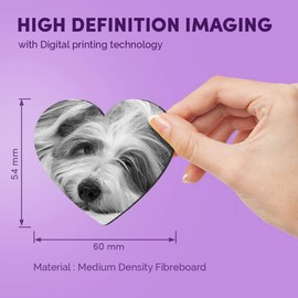1 x Heart MDF Magnets - Bearded Collie Dog Puppy 42538