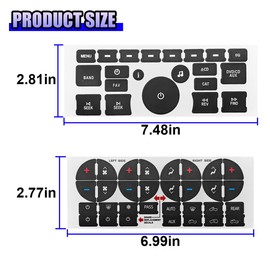 AC Dash Button Repair Sticker Decal, Ruined Faded A/C Control Buttons Replacement Accessories for 07-14 GM, Chevy, Dash Switch Label, Car Interior Radio Button Fixing Stickers for Car SUV Truck (2PCS)