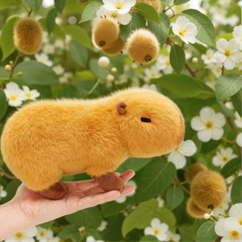 OUOZZZ Capybara Stuffed Animal - Mini Baby Capy Plush Toy - Soft & Realistic Water Pig, Nature’s Chillest Animal Giant Guinea Pig, Travel-Friendly & Portable Gift for Girls, Boys, Toddlers & Kids 8.6"