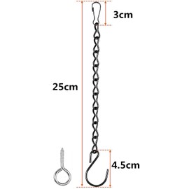 Super Idee 4er Set Stahl Kette mit S Haken und Karabiner Ersetztbar Schraubhaken zum Aufhängen für Vogelhaus Vogelfutterhaus Wildvogelfutter Nistkasten Blumenampel Laternen Windlicht mit Henkel