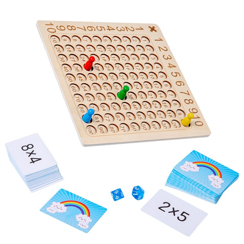 Multiplication Board Game Wooden Early Learning Educational Brain Development Math