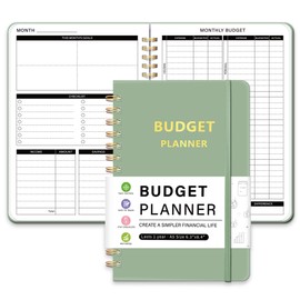 Undated Monthly Budget Planner - 12 Month Budget Book With Expense & Bill Tracker, Money Budgeting Notebook To Effectively Manage Your Finances - Green
