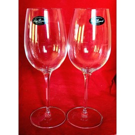 Luigi Bormioli 2 NEW LUIGI BORMIOLI   ACCADEMIA 9" GRANDE WINE GLASSES - SIGNED/ITALY