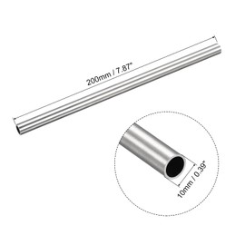 sourcing map 304 Stainless Steel Tube, OD 10mm x 1mm Wall Thick 200mm Length Capillary Metal Tubing for Industry Machinery