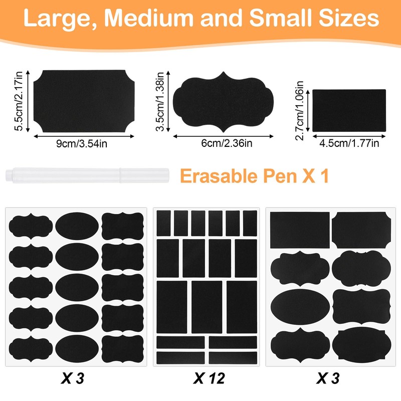 273 Pcs Labels for Jars, Waterproof Reusable Chalkboard Labels for