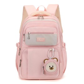 Travistar School Backpack Teenager Boys Girls School Bag Cute Waterproof School Backpack Women Men School Bag Laptop Bag Backpack Nylon, K011-Pink
