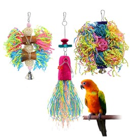 Bird Parrot Toys 3 Pack Shredder Chewing Cage Foraging Hanging Toy for Small Parakeets Parrotlets Lovebirds Cockatiels Hummingbird Finches