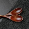 YFWOOD 2 Pcs Spoons Set 22.5cm Natural Wood Lacquered Soup