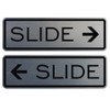 Classic Slide Door Sign - Silver - Large