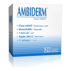 Ambiderm Gasa Estéril Ambiderm 7.5 X5 Cms ( 2 Cajas )