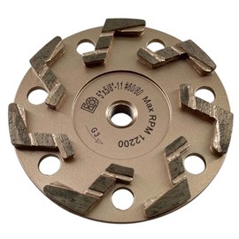 5" S Segment Grinding Wheels for Concrete, Granite, and Marble, #60/80 Grit, 5/8"-11 Threaded Arbor
