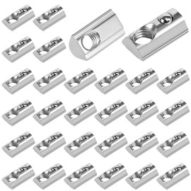 mizikuu T-Slot Nuts M8, Pack of 30 Slot Nuts with Ball Nut 8, 40 Series M8 T T-Slot Stones with Centring Bridge Sliding Nut for Aluminium Profile Extrusion Slot