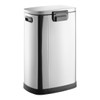 Glownary Stainless Steel Rectangular Step-On Trash Can, Silver, 13 Gallon,