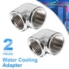 sourcing map 2pcs 90 Degree Elbow Water Cooling Adapter G1/4"