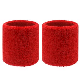 Sweatbands Sports Wristbands for Kids and Women - 3 inch Elastic Athletic Wrist Bands for Tennis, Basketball, Running, Working Out (red)