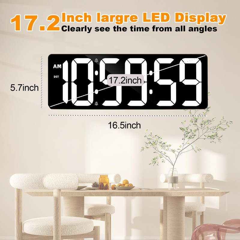 TXL 17.2" Large Digital Timer Clock, Countdown Timer for Classroom