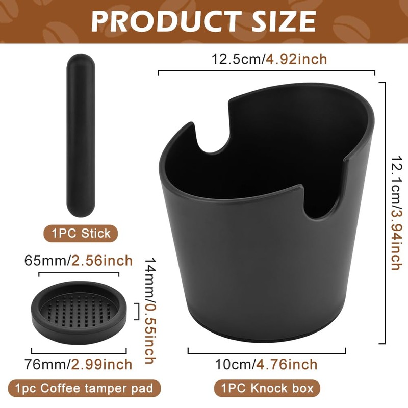 Coffee Knock Box, 5-Inch Espresso Grounds Knock Box
