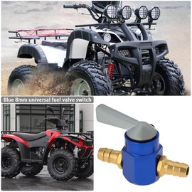 VGOL 1 x Fuel Tap 8 mm Metal Inline Fuel Tap On/Off Switch for Motorcycle On/Off Switch ATV Scooter Petrol Tap Switch Petrol Gas Fuel Tap Valve Blue