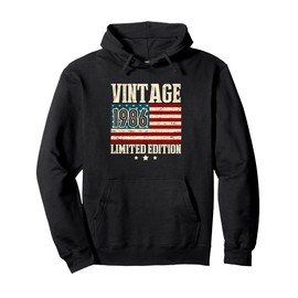 40 Years Old Vintage 1986 American Flag 40th Birthday Gifts Pullover Hoodie