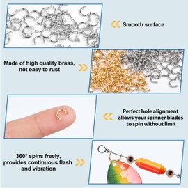 Fishing Clevis Easy Spin Spinner Clevis, 200pcs U-Shaped Brass Links Spinner Blade Clevis Fishing Spoon Spinnerbait Parts Accessory Inline Spinner Making