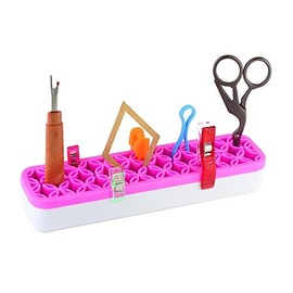 Elkine Sew Organiser - Workplace Storage Box and Organiser for Scissors, Pens, Accessories (Pink)