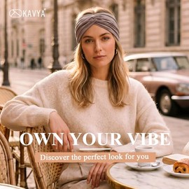 Kavya Women's Headband Women's 4 Pack - 7 Inch Extra Wide Hair Bands Thin Elastic Headscarf Soft Boho Multicoloured Headband for Yoga, Cosmetics, Sports & Hair Accessories Summer