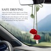 2 PCS Crochet Mushroom Car Charm, Handmade Crocheted Simulated Mushroom