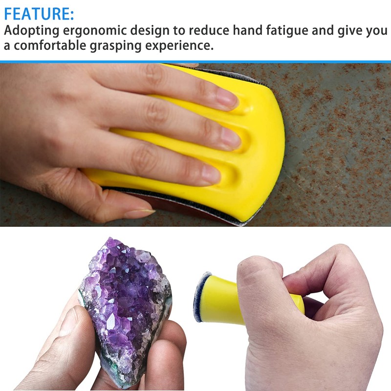 4Pcs Hook and Loop Hand Sanding Pad Block,Hand Sanding Pad