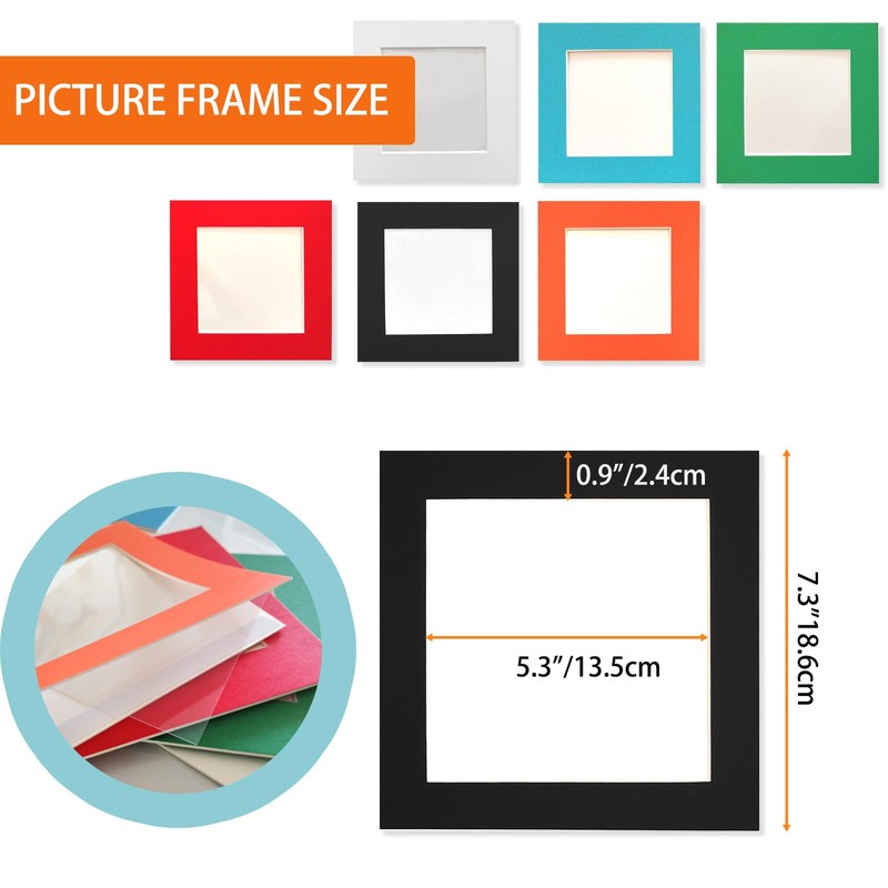 6x6（15x15cm Square Picture Frame Set of 6,Paperboard Photo Frames with