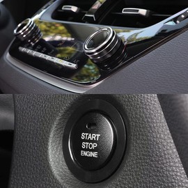 Komie Toyota New Corolla 210 Series (June 2018 - Current) Corolla Cross 10 Series (September 2021 - Present) Air Conditioner Dial Cover Engine Start Starter Ring Aluminum Cover 4pcs (Black)