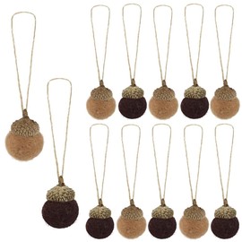 YGCHEN Felt Acorn Pendant Christmas Decoration Felt Pendant Autumn Decoration Christmas Tree Decoration Christmas Pendant Acorns Hanging for Christmas Tree, Mantle, Wall, Home Decoration, Pack of 12