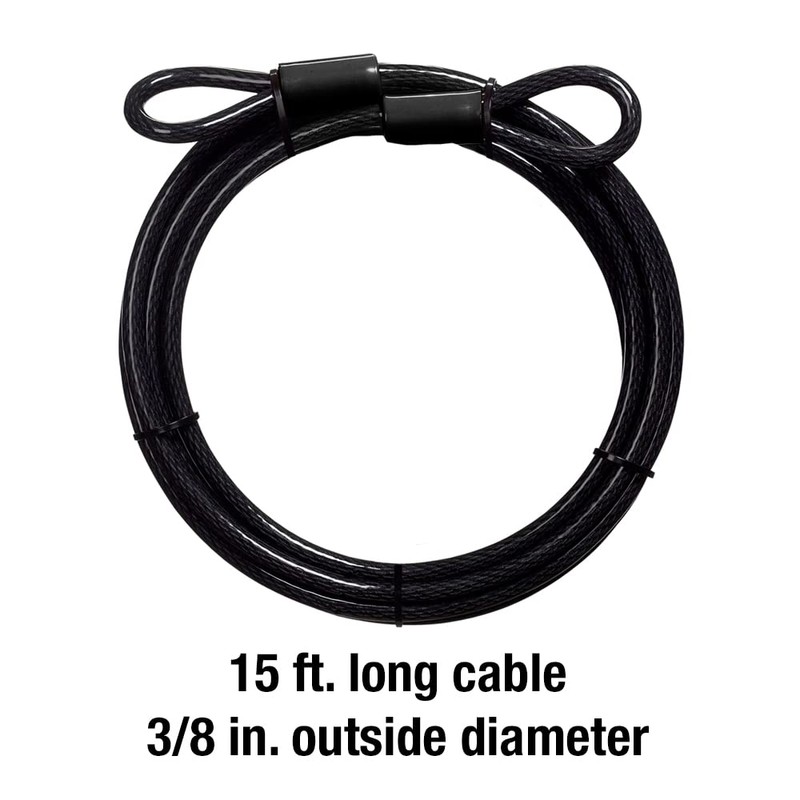 Master Lock 72DPF Steel Cable with Looped Ends, 15 ft.