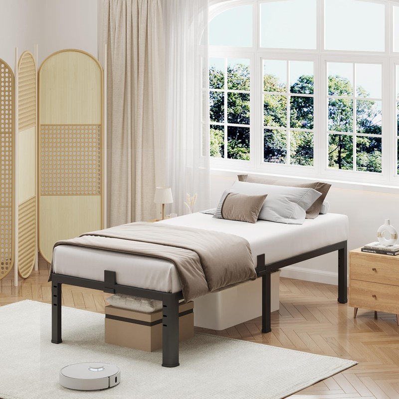 NKZ 18 Inch Metal Platform Bed Frame, Twin Size Bed