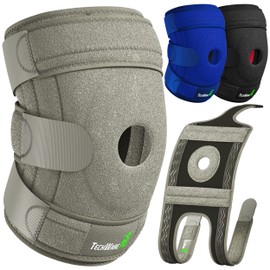 TechWare Pro Knee Brace Support - Plus Size Knee Brace. Relieves ACL, LCL, MCL, Meniscus Tear, Arthritis, Tendonitis Pain. Dual Stabilizers Non Slip Comfort Neoprene. Gray XXXLarge