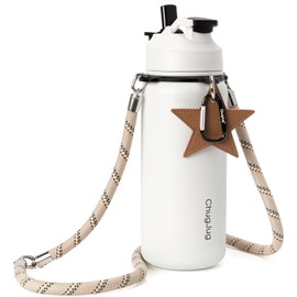ChugJug Insulated Water Bottle 32 oz with Strap, Leak-Proof Stainless Steel Water Bottle with Flip Straw & Spout Lid, BPA-Free, Reusable Cute Metal Water Bottles for Women & Girls, Keeps Drinks Cold